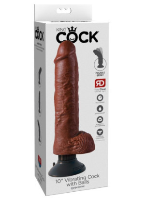10" Vibrating Cock with Balls